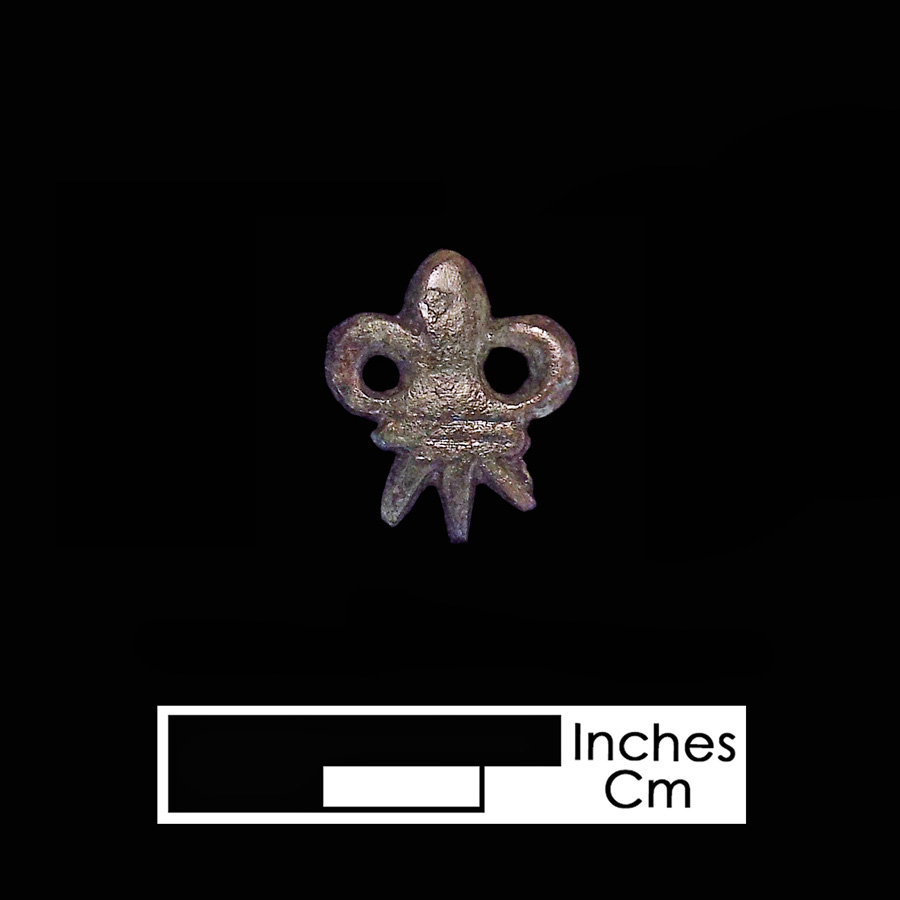 Image of copper alloy leather ornament.
