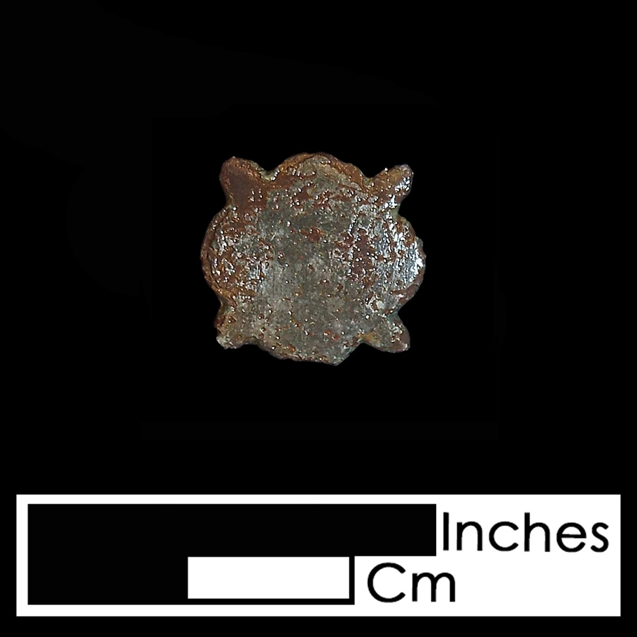 Image of copper alloy leather ornament, Quatrefoil.