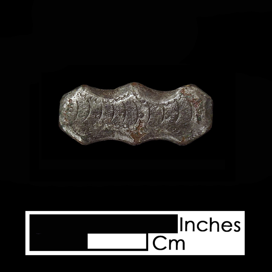 Image of copper alloy leather ornament, Bar.
