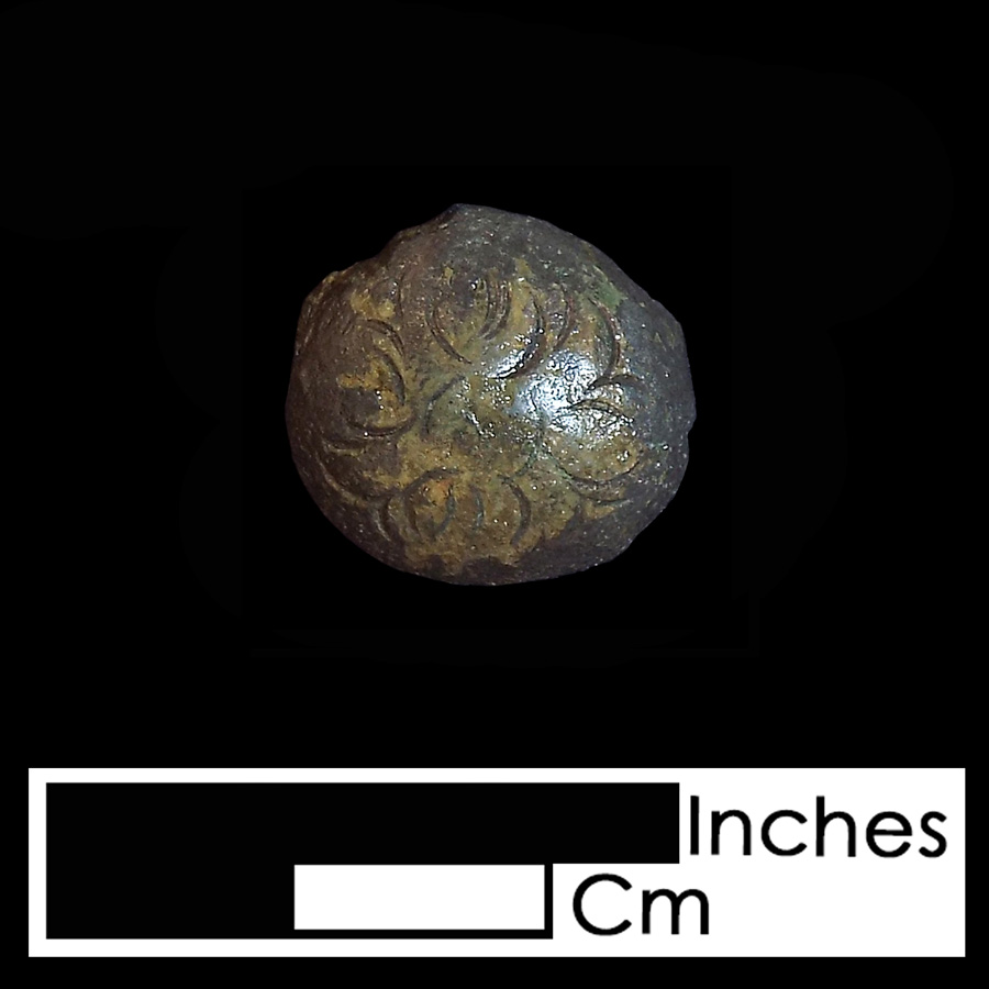 Image of copper alloy leather ornament, Decorated Dome.
