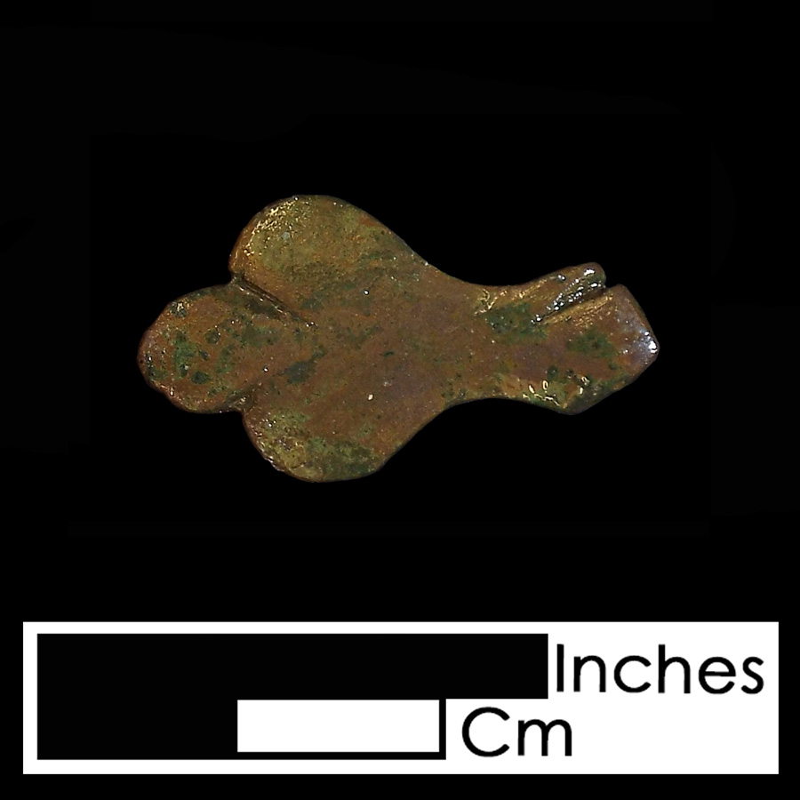 Image of copper alloy leather ornament, Trifid Bleeding Heart.