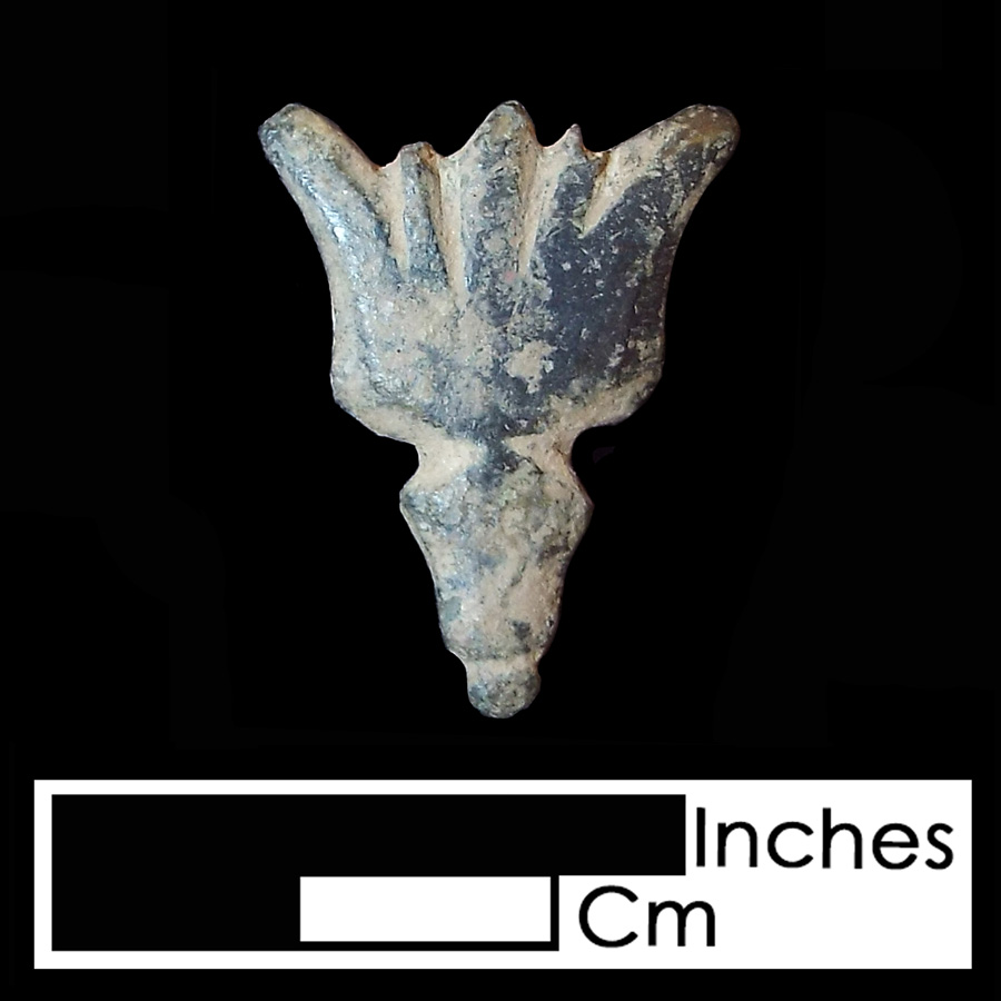 Image of copper alloy leather ornament, Torch.