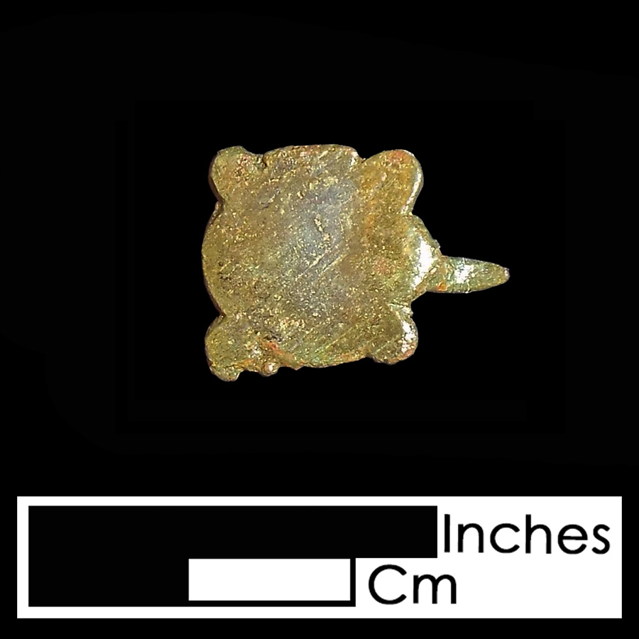 Image of copper alloy leather ornament, Quatrefoil.