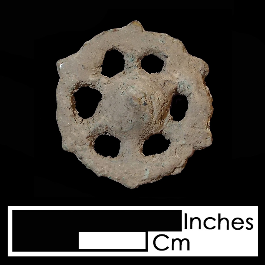 Image of copper alloy leather ornament, Openwork.