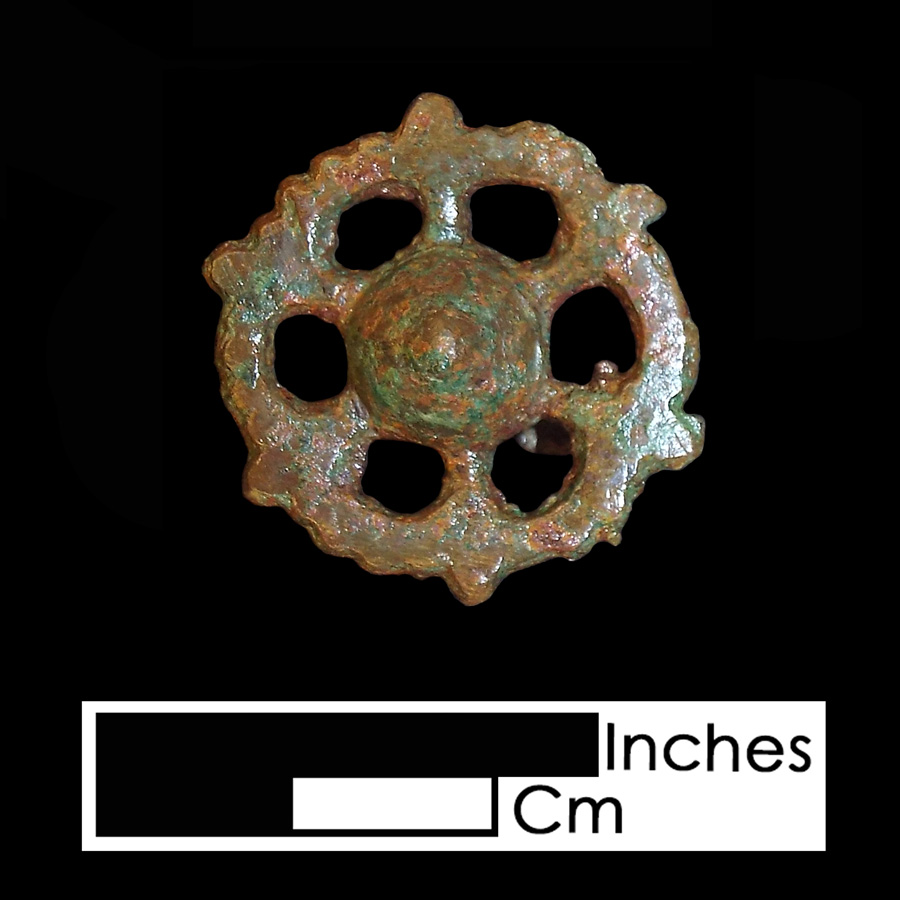 Image of copper alloy leather ornament, Openwork.