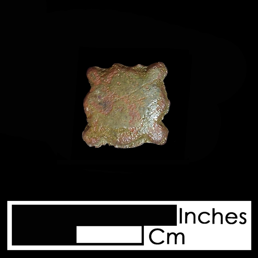 Image of copper alloy leather ornament, Quatrefoil.