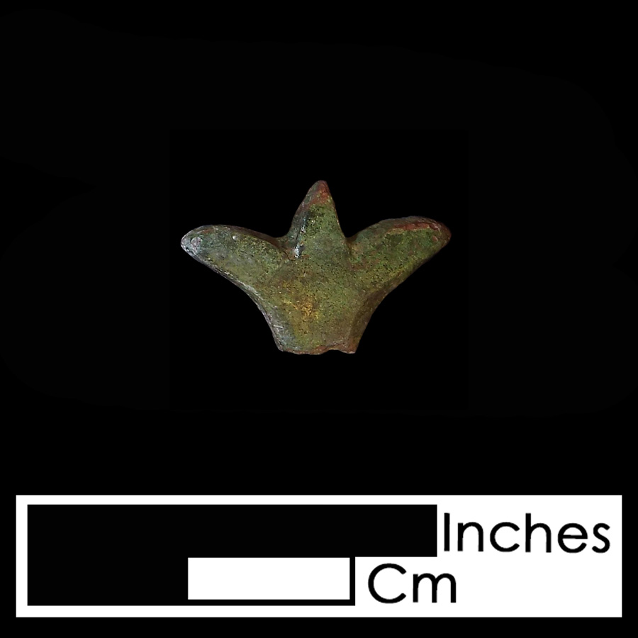 Image of copper alloy leather ornament, Trifid.