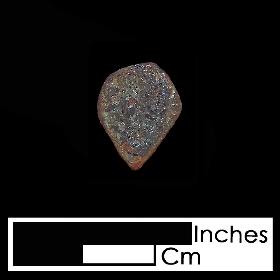 Image of copper alloy leather ornament, Shell.