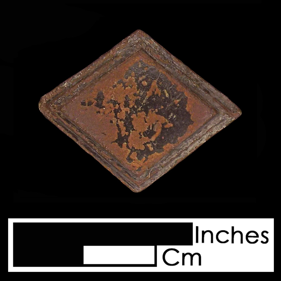 Image of copper alloy leather ornament, Diamond.