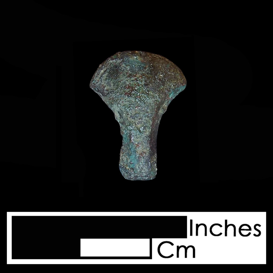 Image of copper alloy leather ornament, Axe Head.