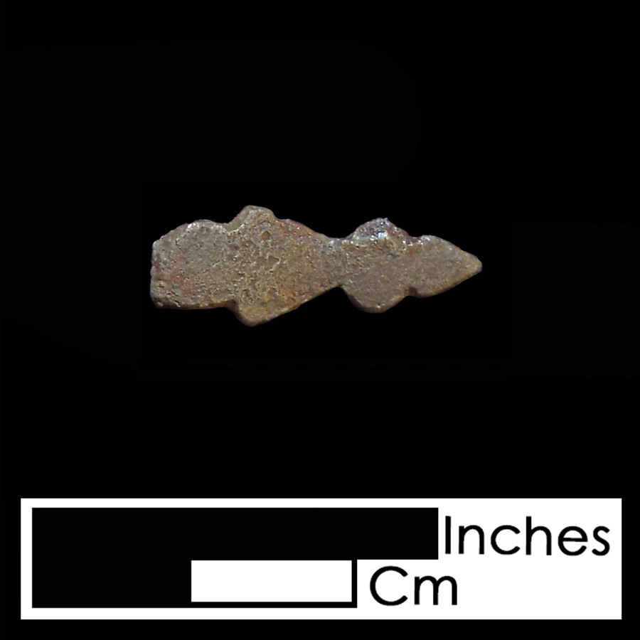 Image of copper alloy leather ornament, Stylized Arrow.