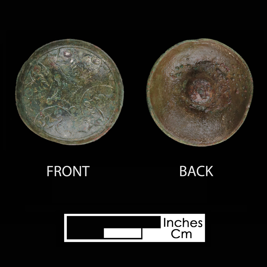 Image of copper alloy saddle part , Dome with Punch Decoration.