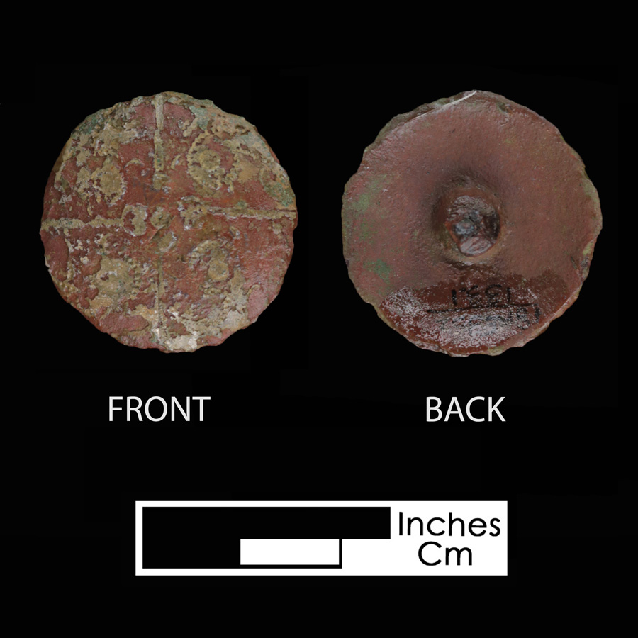 Image of copper alloy saddle part , Dome with Punch Decoration.