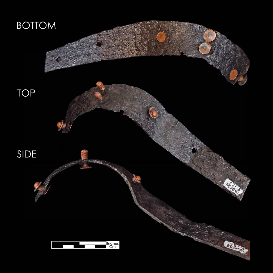 Image of iron/copper alloy saddle plate, Gullet Plate.