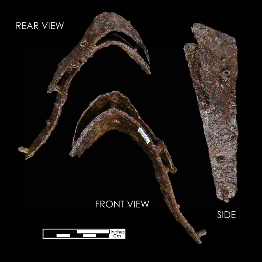 Image of iron saddle plate, Gullet Plate.