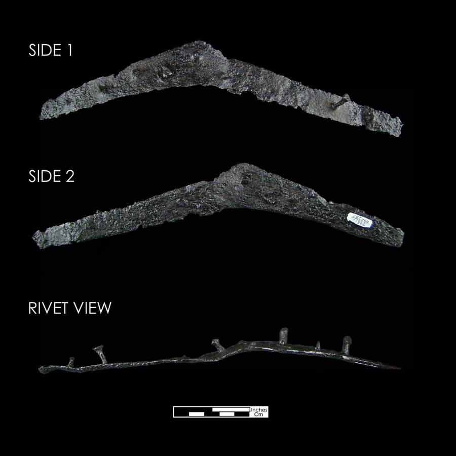 Image of iron saddle plate, Rear Plate.