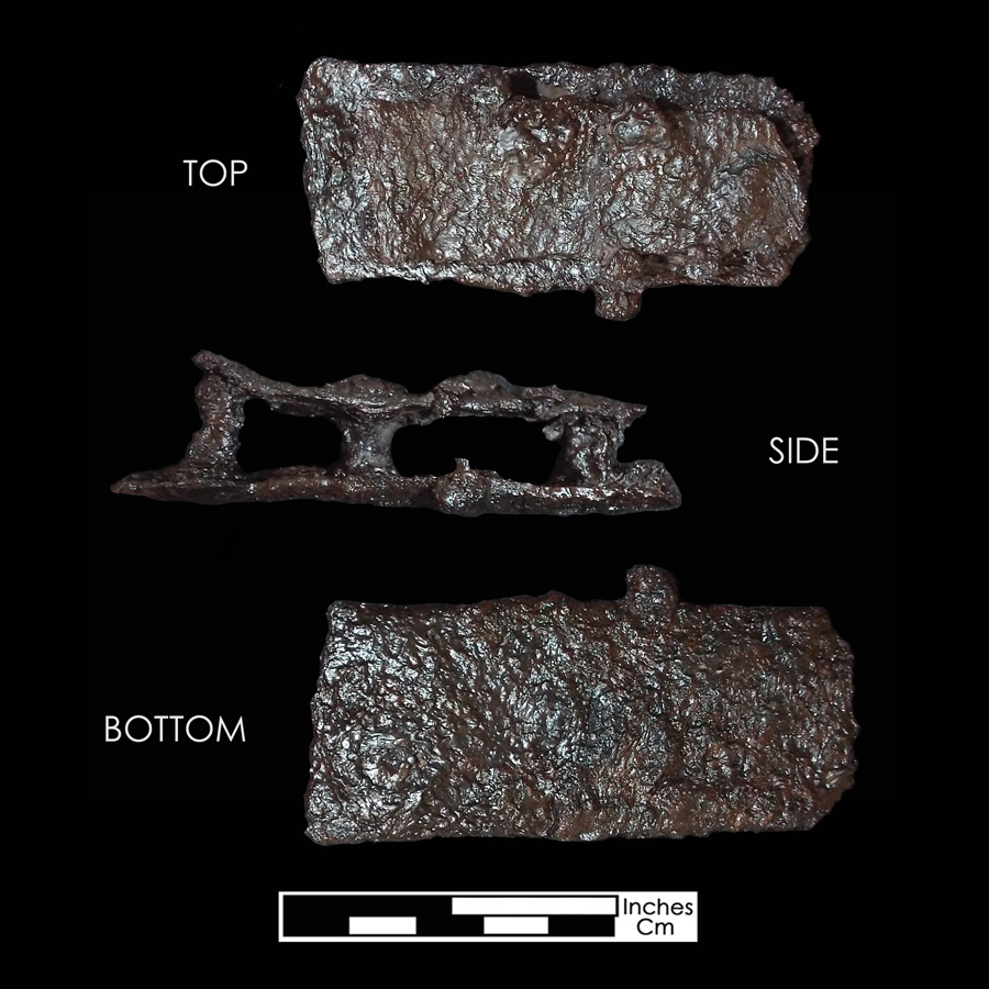 Image of iron saddle plate, Gullet Plate.
