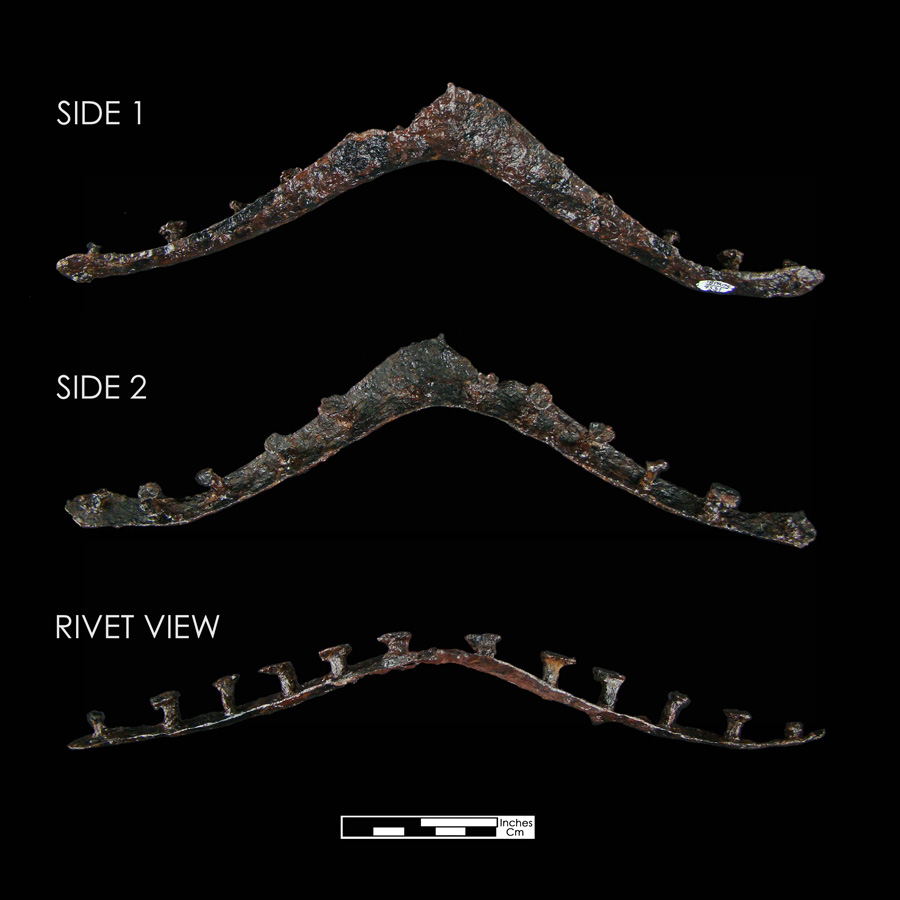 Image of iron saddle plate, Rear Plate.