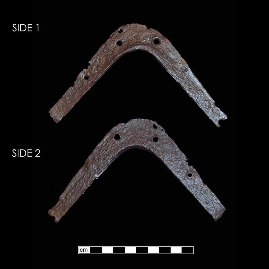 Image of iron saddle plate, Crown Plate.