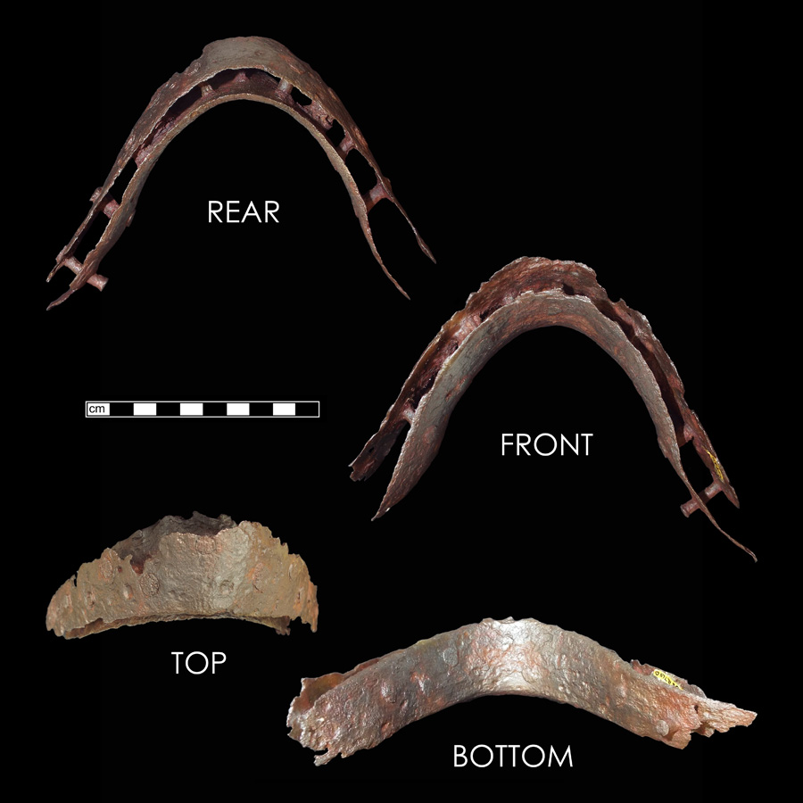 Image of iron saddle plate, Gullet Plate.