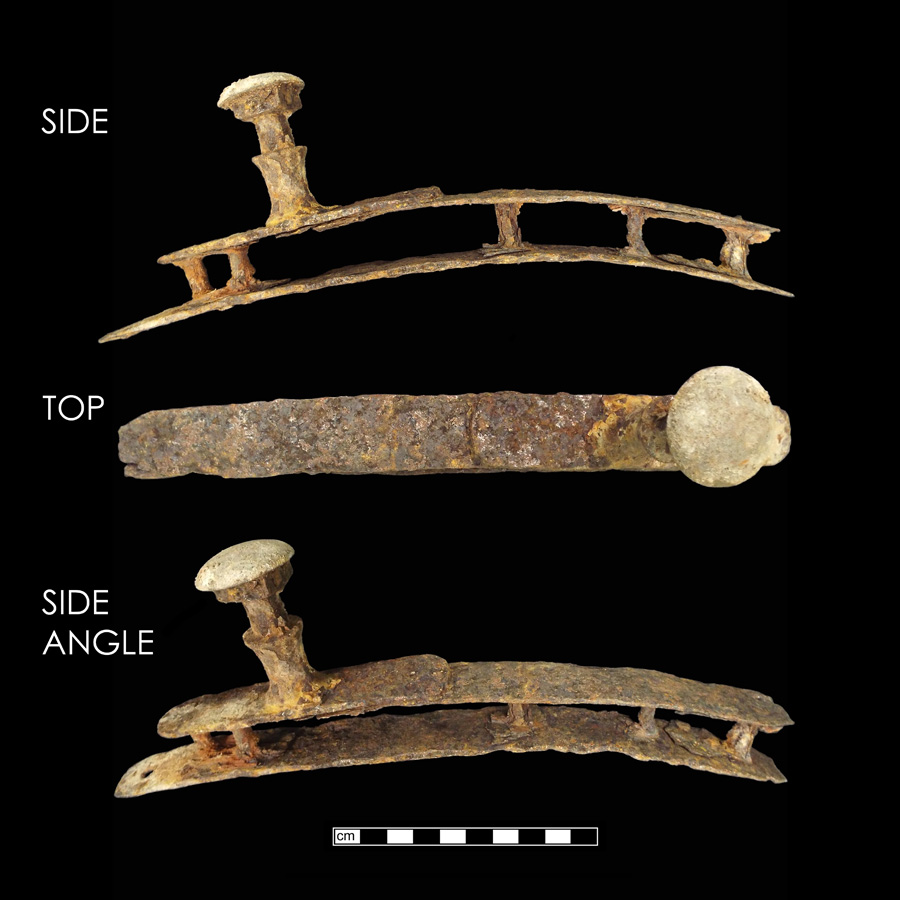 Image of iron saddle plate, Harness Plate.