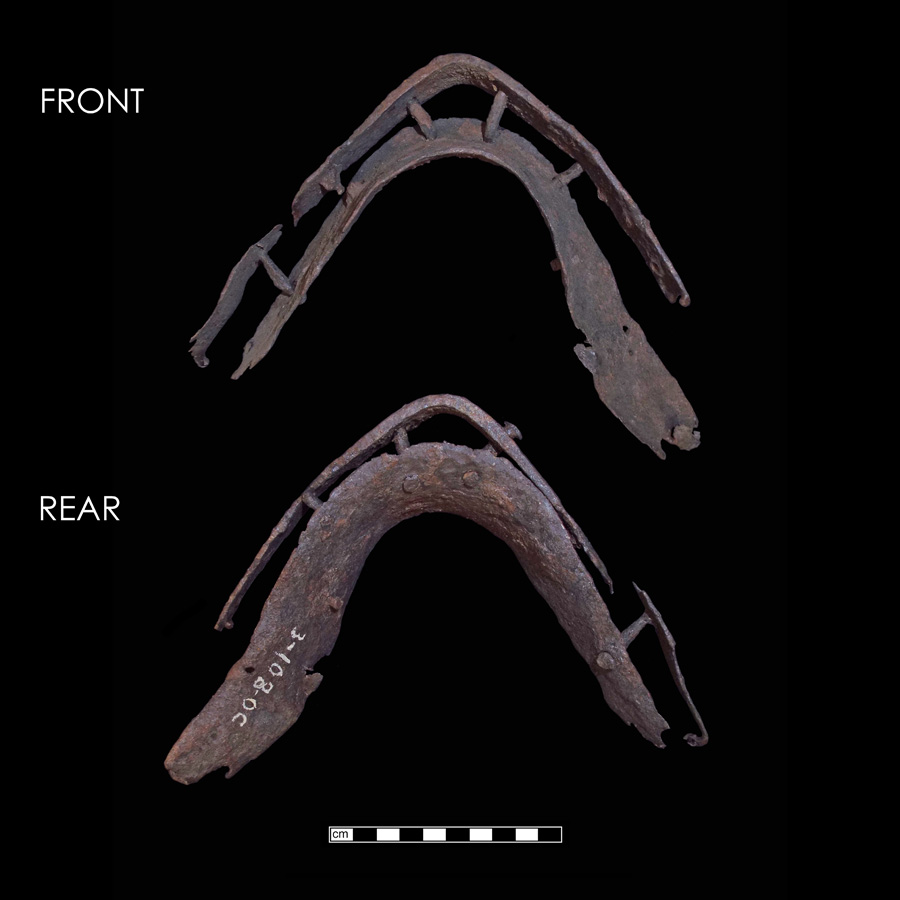 Image of iron saddle plate, Gullet Plate.