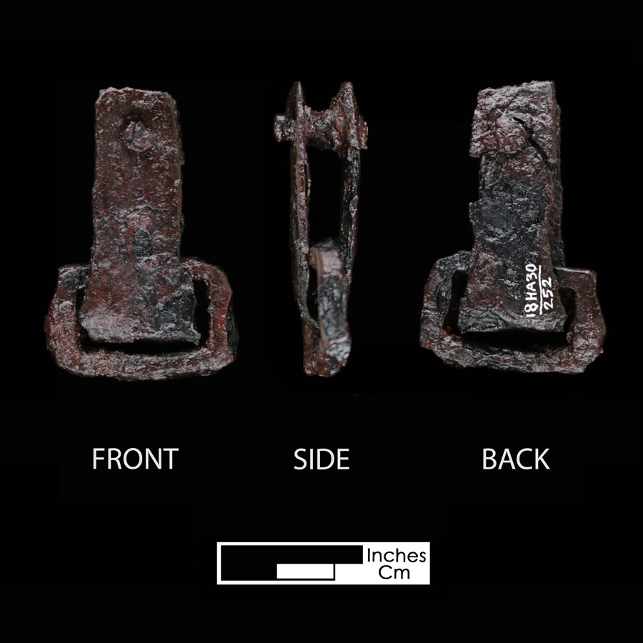 Image of iron saddle part, Trapezoidal Frame, Shaped Band.