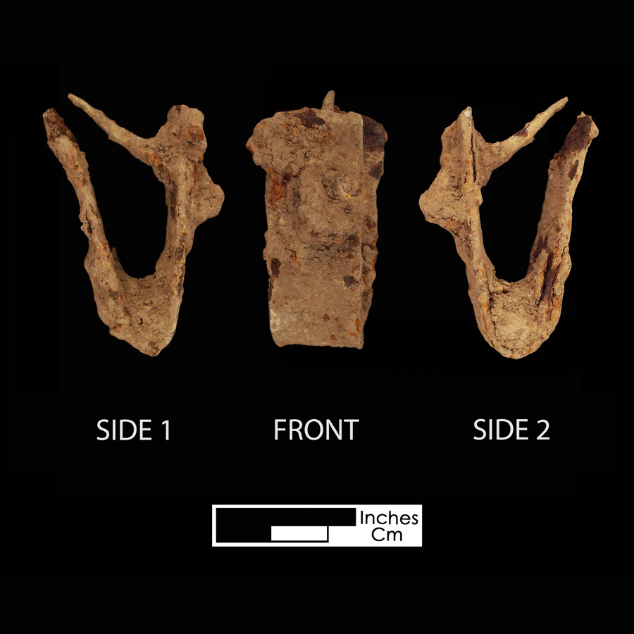 Image of iron saddle part, Straight Band.