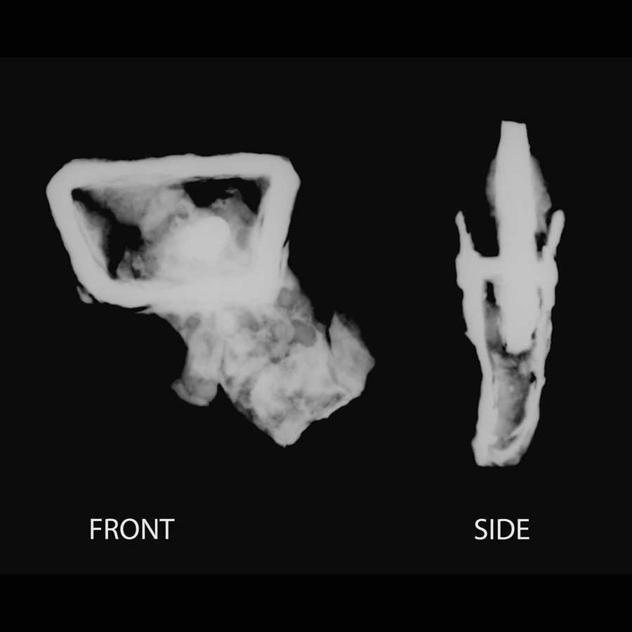 Image of iron saddle part, Trapezoidal Frame, Shaped Band.
