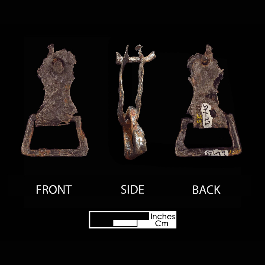 Image of iron saddle part, Trapezoidal Frame, Shaped Band.