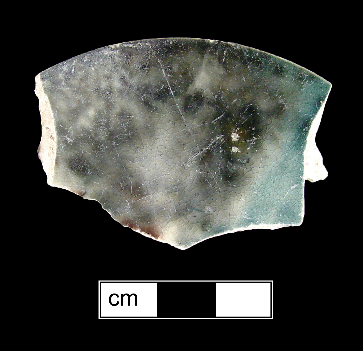 Image of clouded or tortoiseshell glazed fragment.
