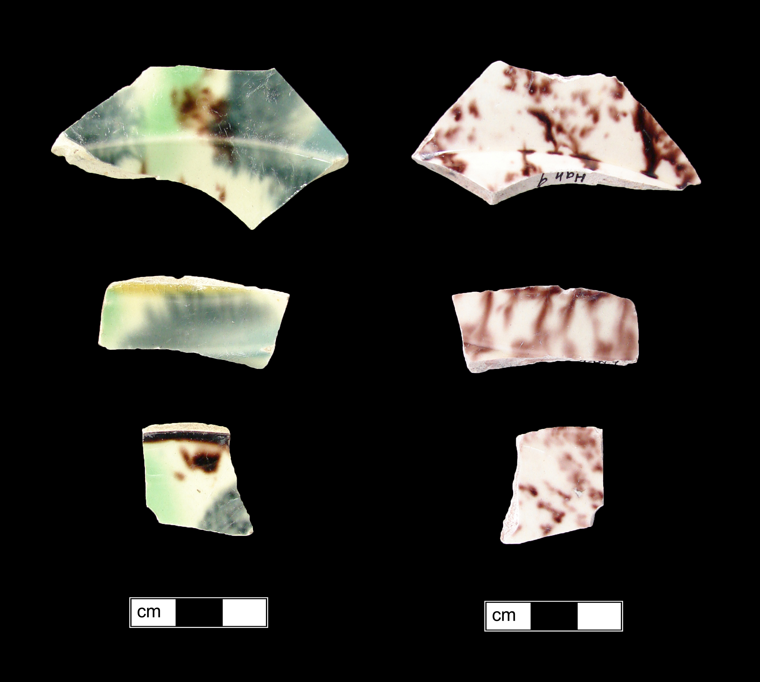 Image of clouded or tortoiseshell glazed fragment.