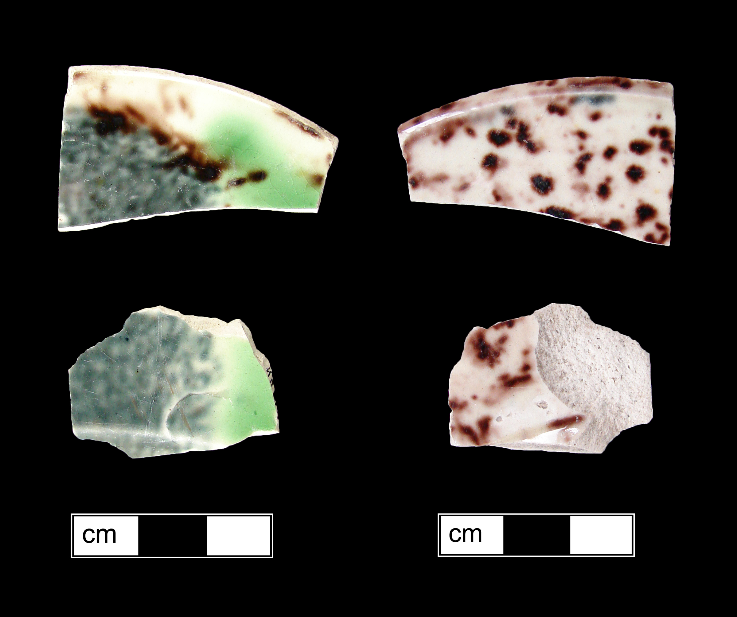 Image of clouded or tortoiseshell glazed fragment.