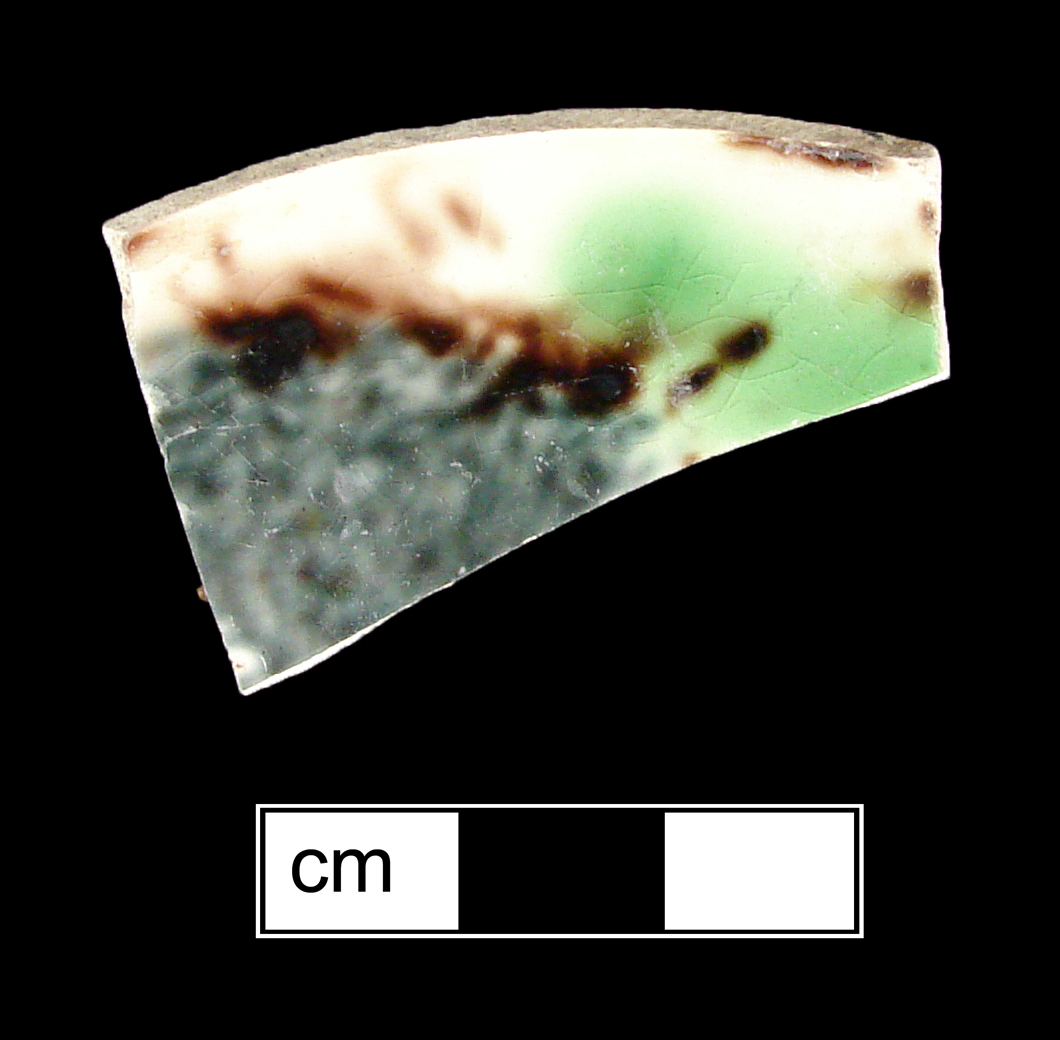 Image of clouded or tortoiseshell glazed fragment.