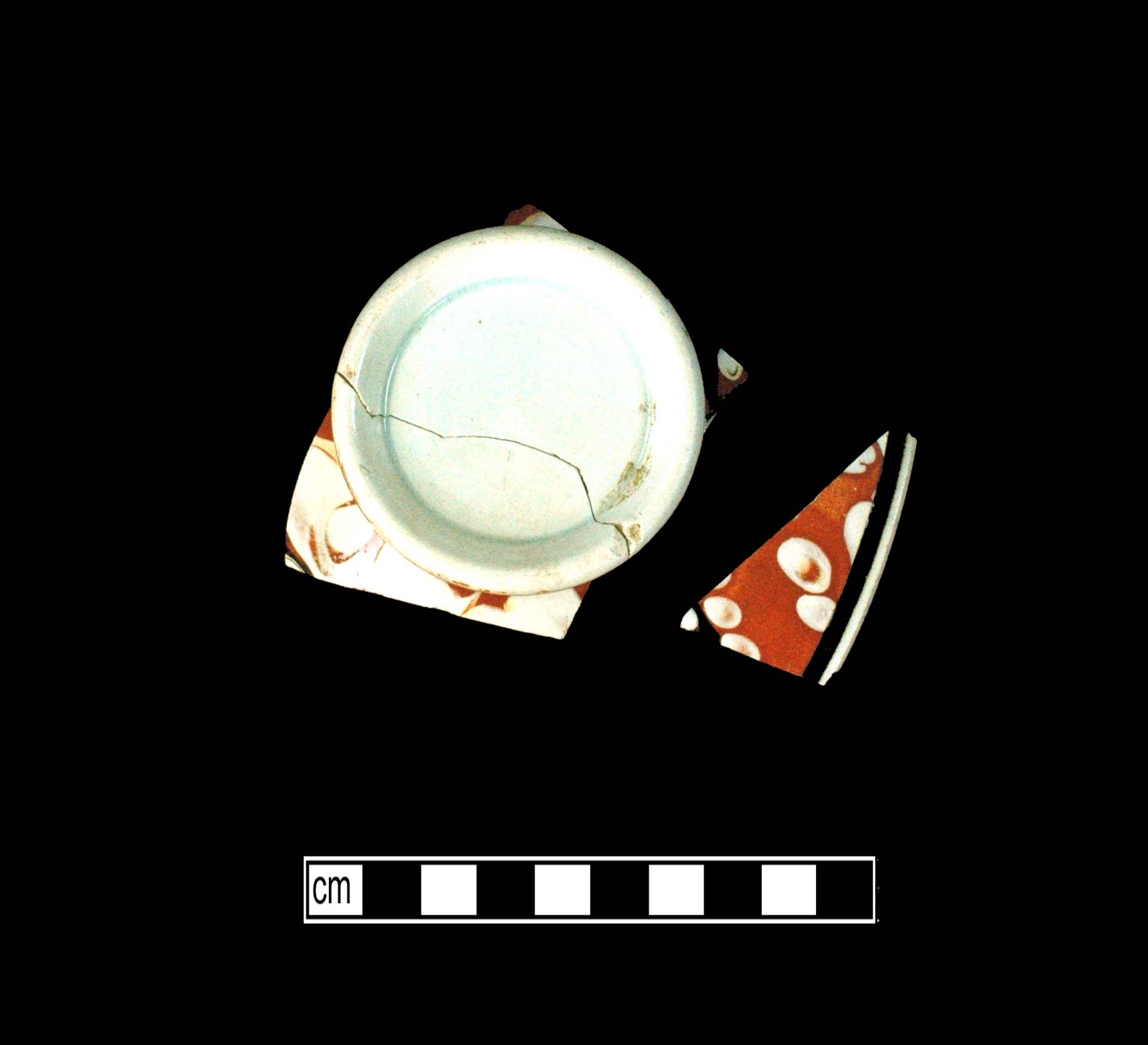 Image of dipped earthenware fragment.