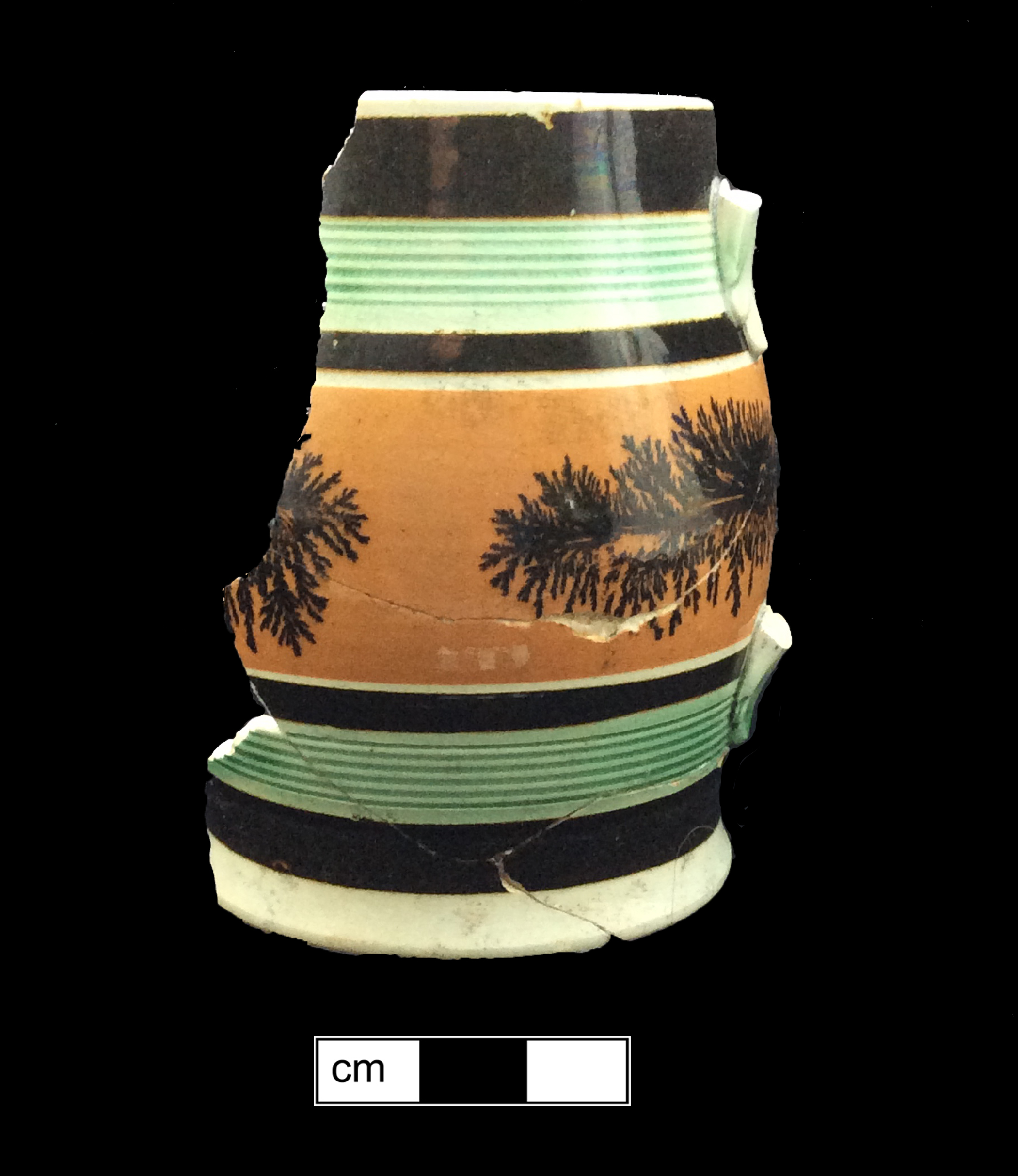 Image of dipped earthenware fragment.