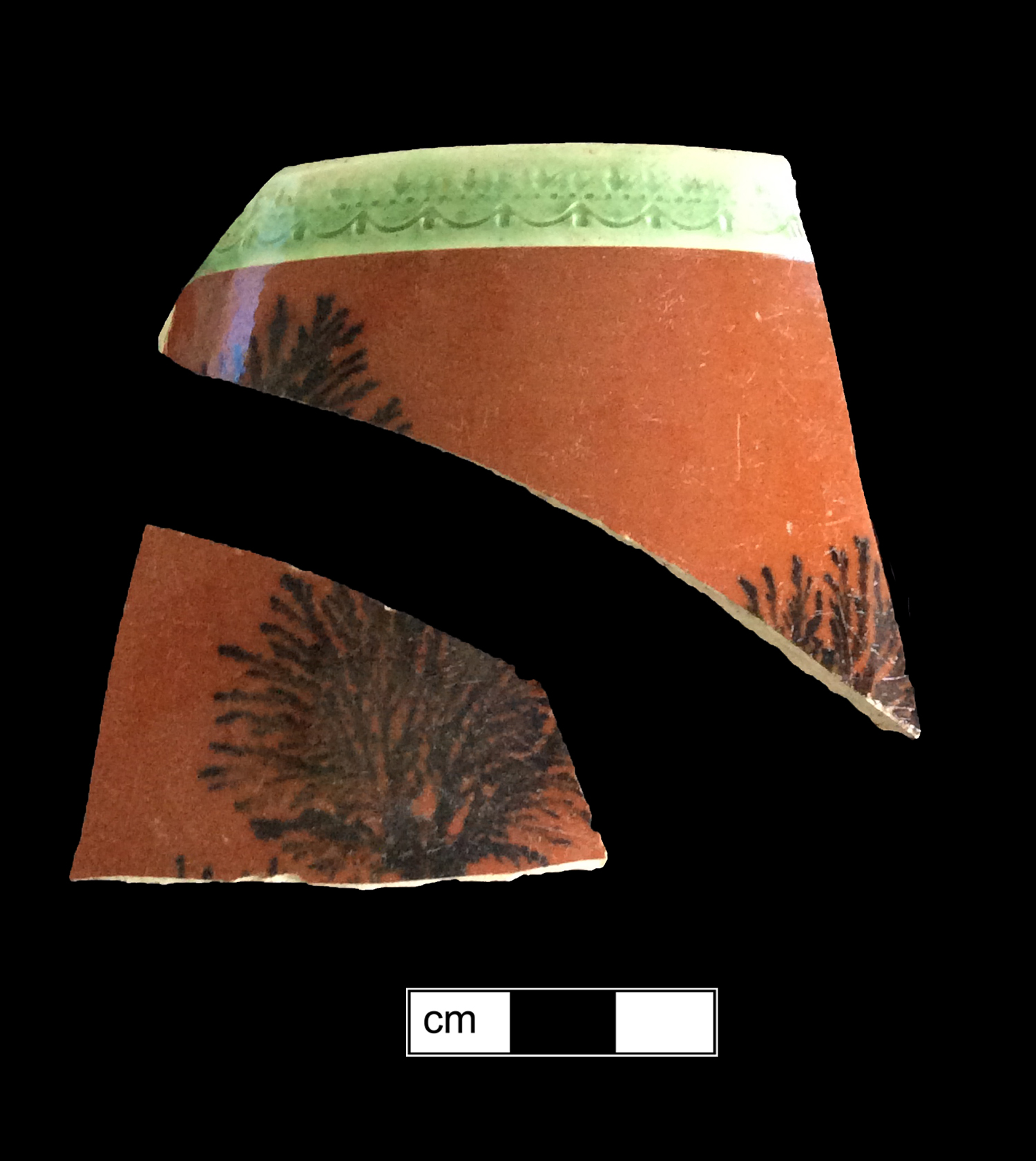 Image of dipped earthenware fragment.