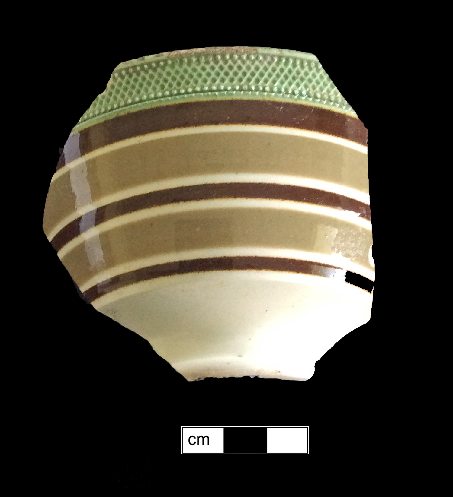 Image of dipped earthenware fragment.