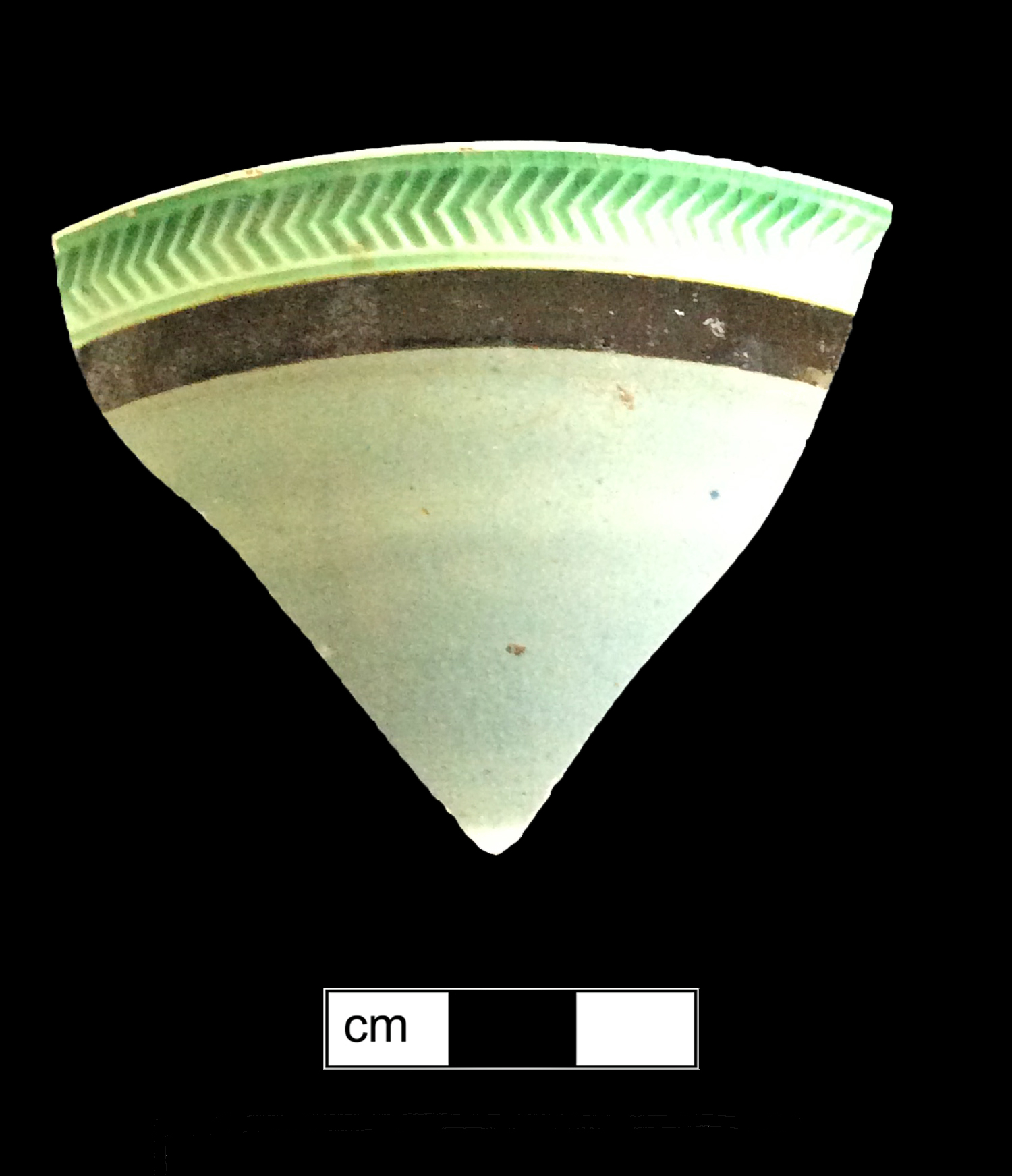 Image of dipped earthenware fragment.