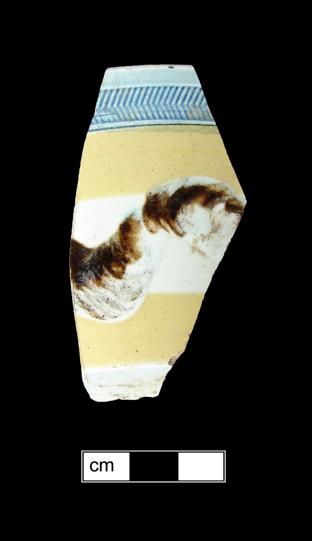 Image of dipped earthenware fragment.