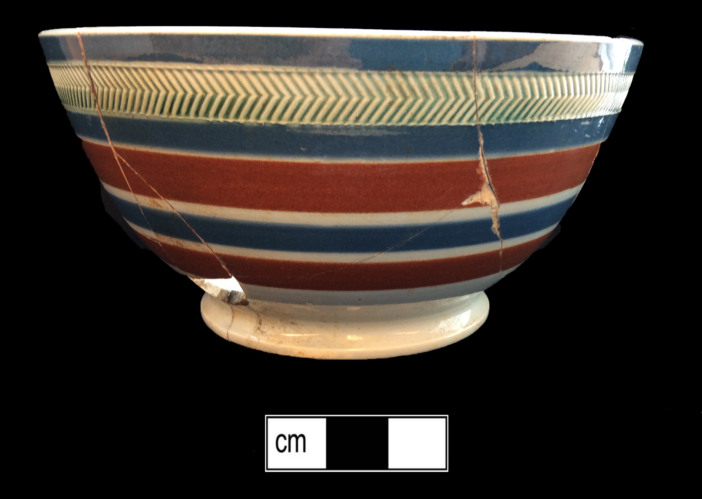 Image of dipped earthenware fragment.