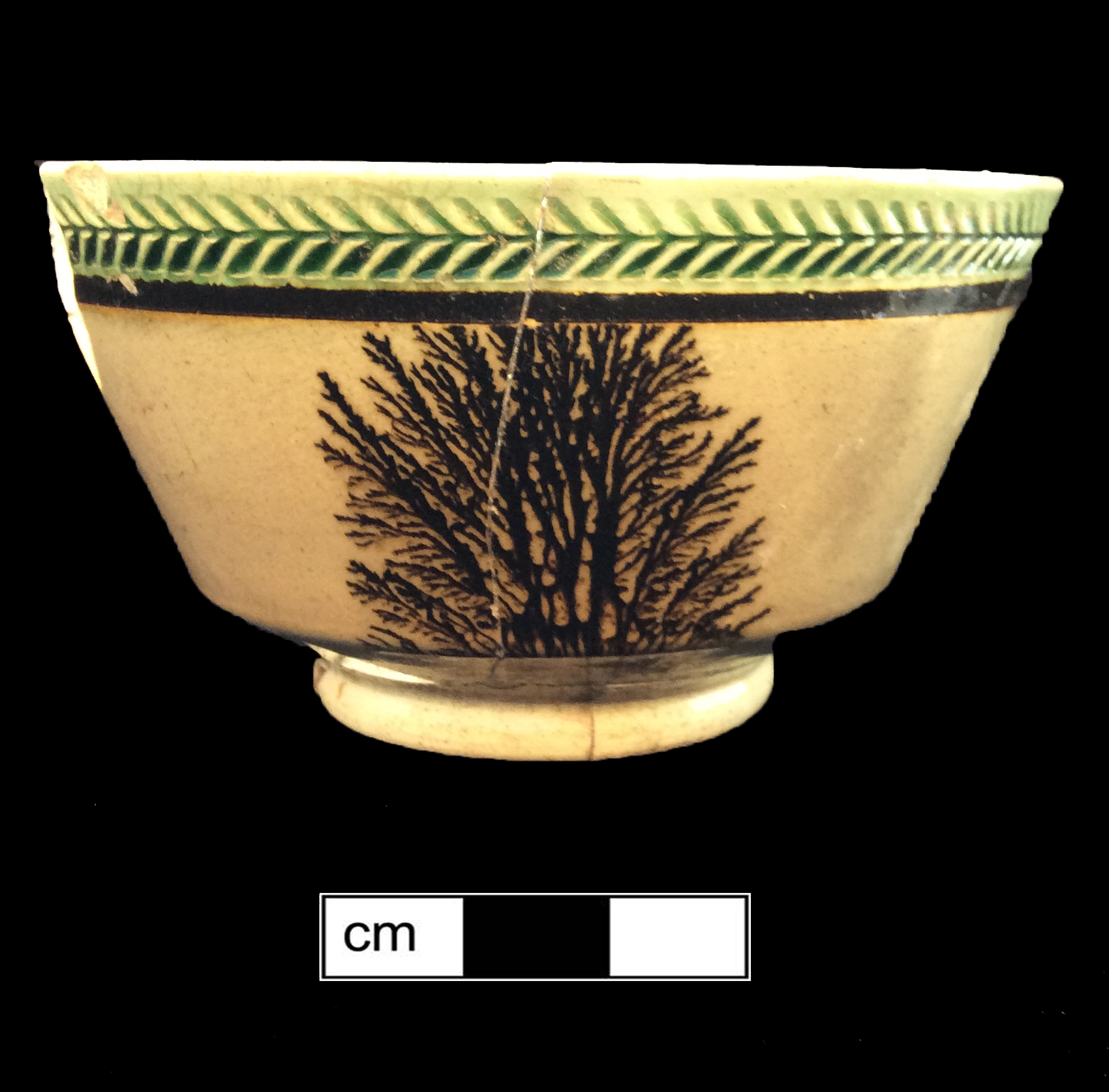 Image of dipped earthenware fragment.