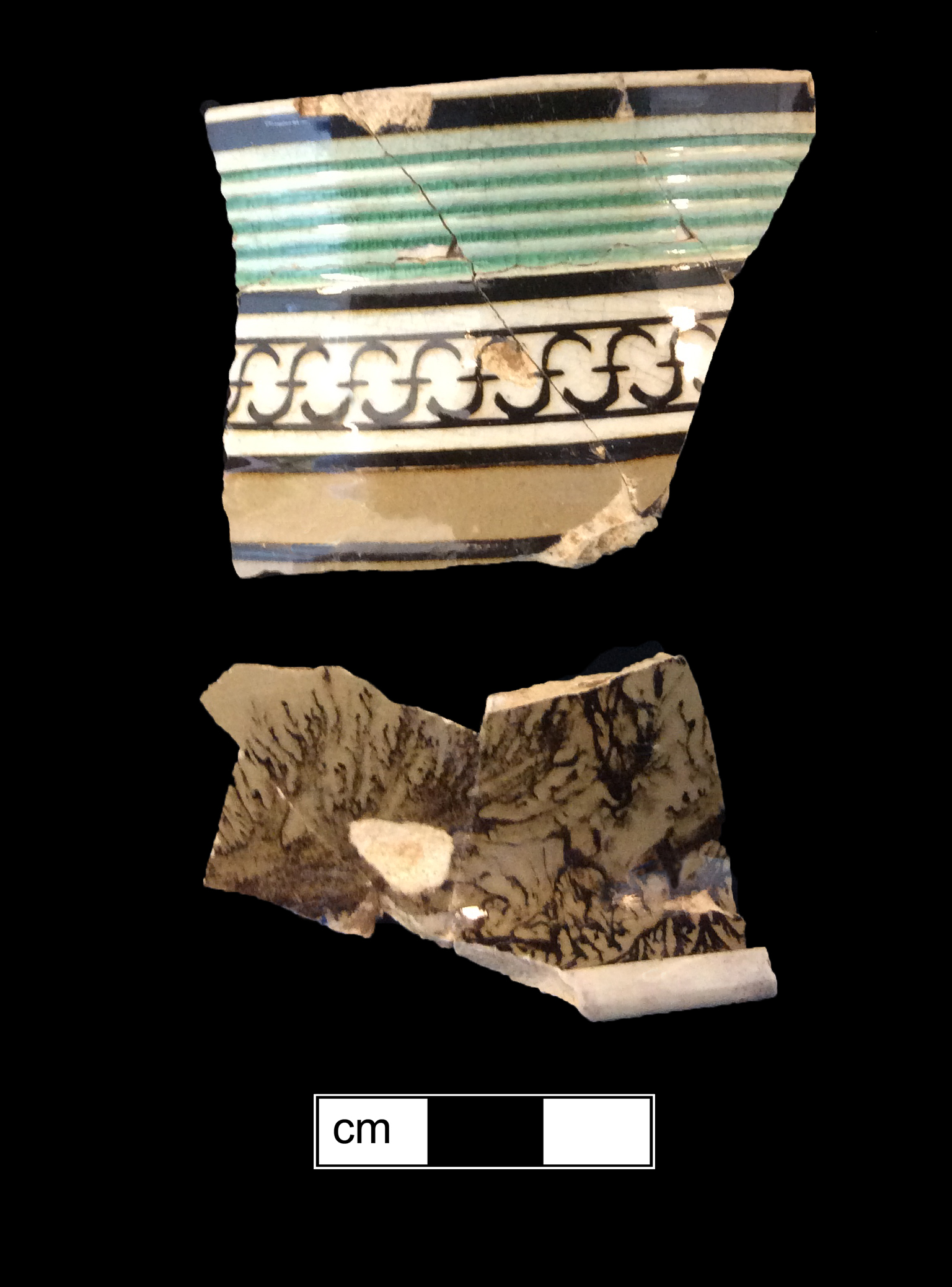 Image of dipped earthenware fragment.