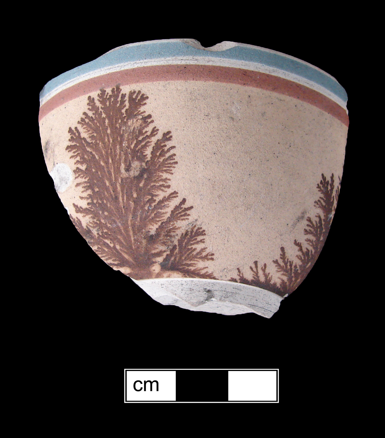 Image of dipped earthenware fragment.