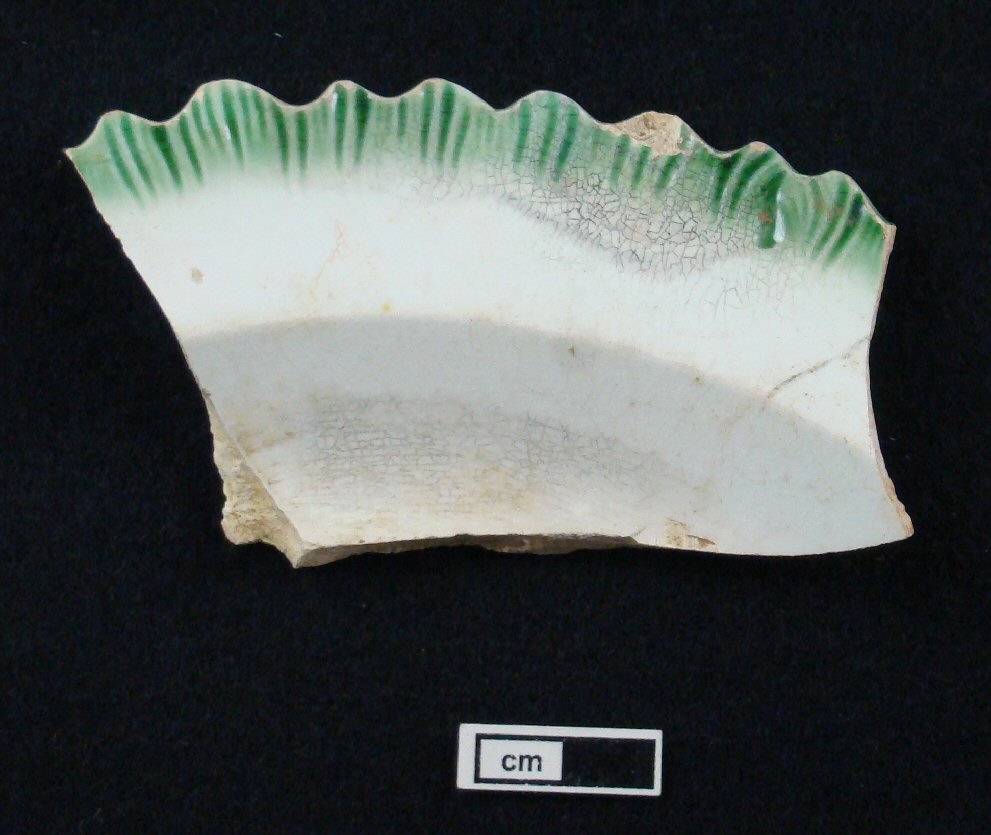 Image of edged earthenware fragment.