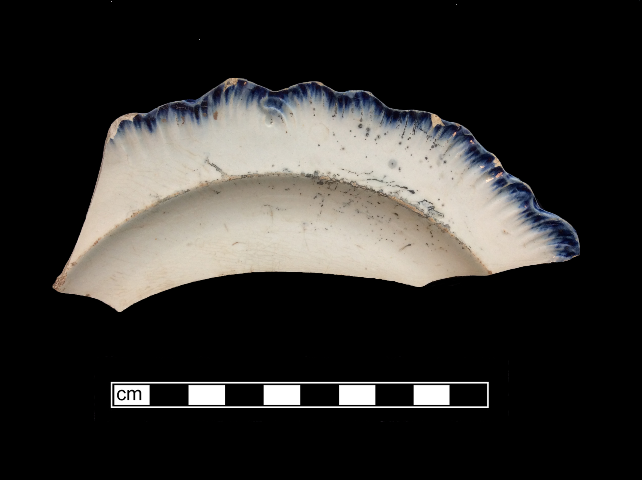 Image of edged earthenware fragment.