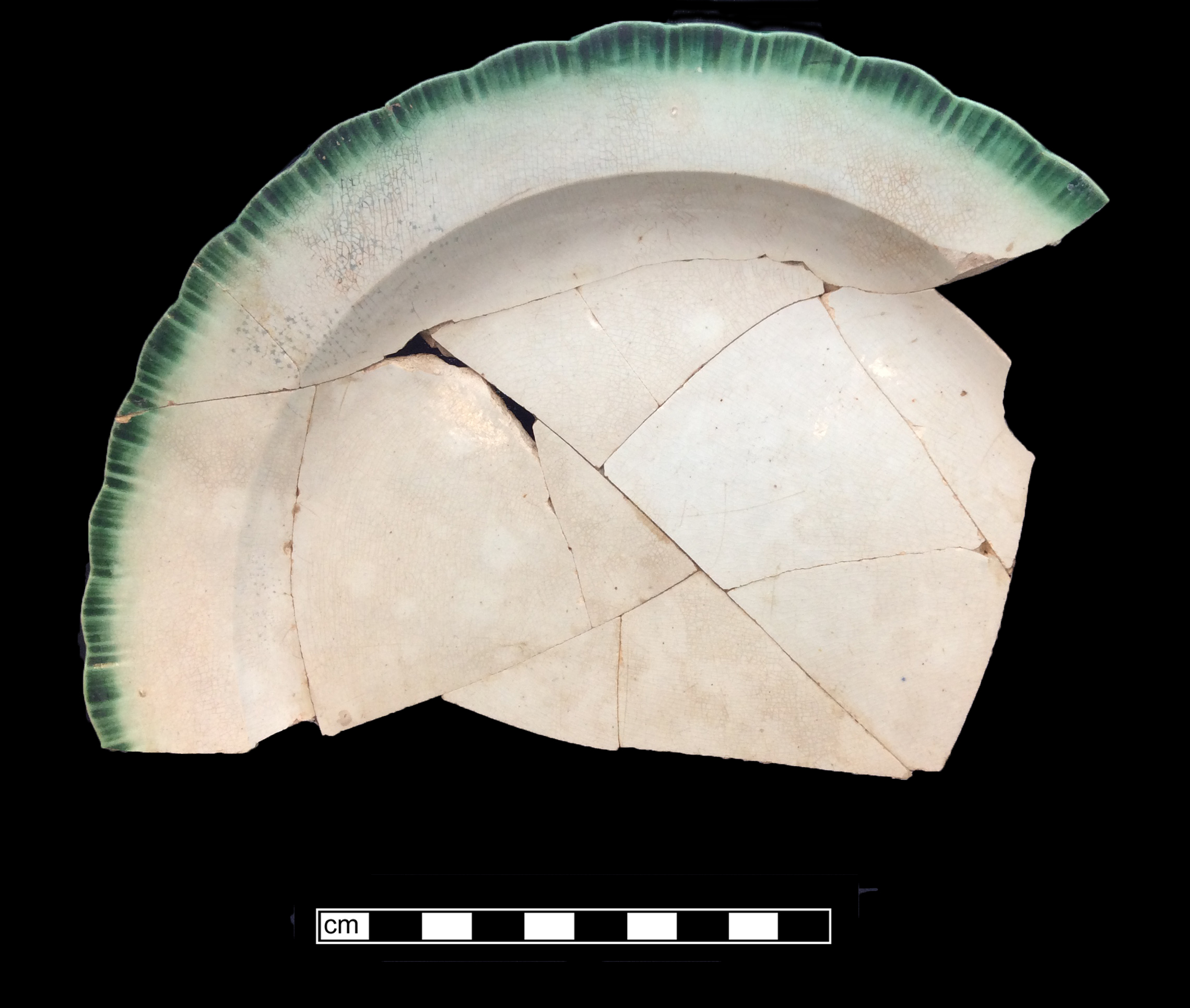 Image of edged earthenware fragment.
