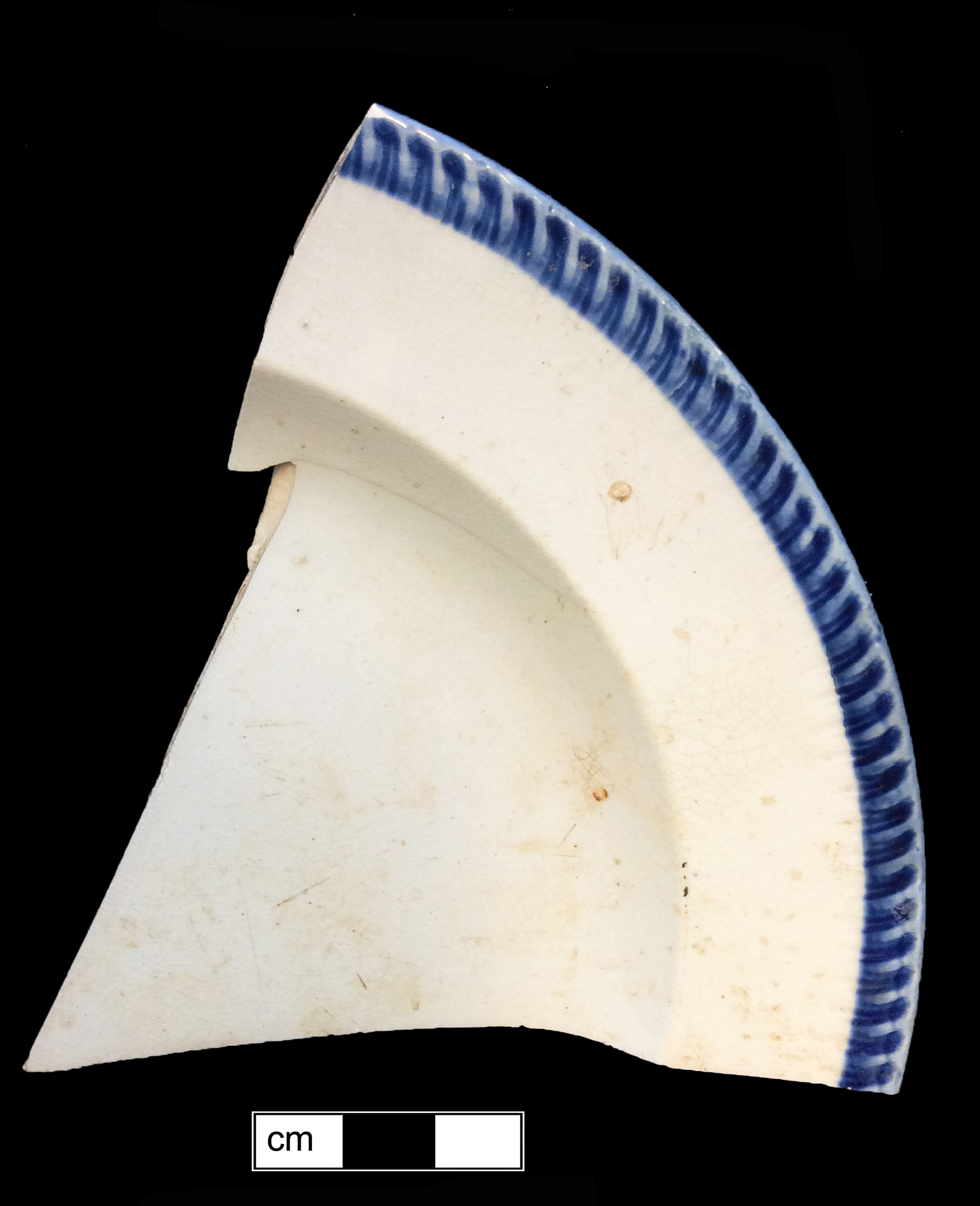 Image of edged earthenware fragment.