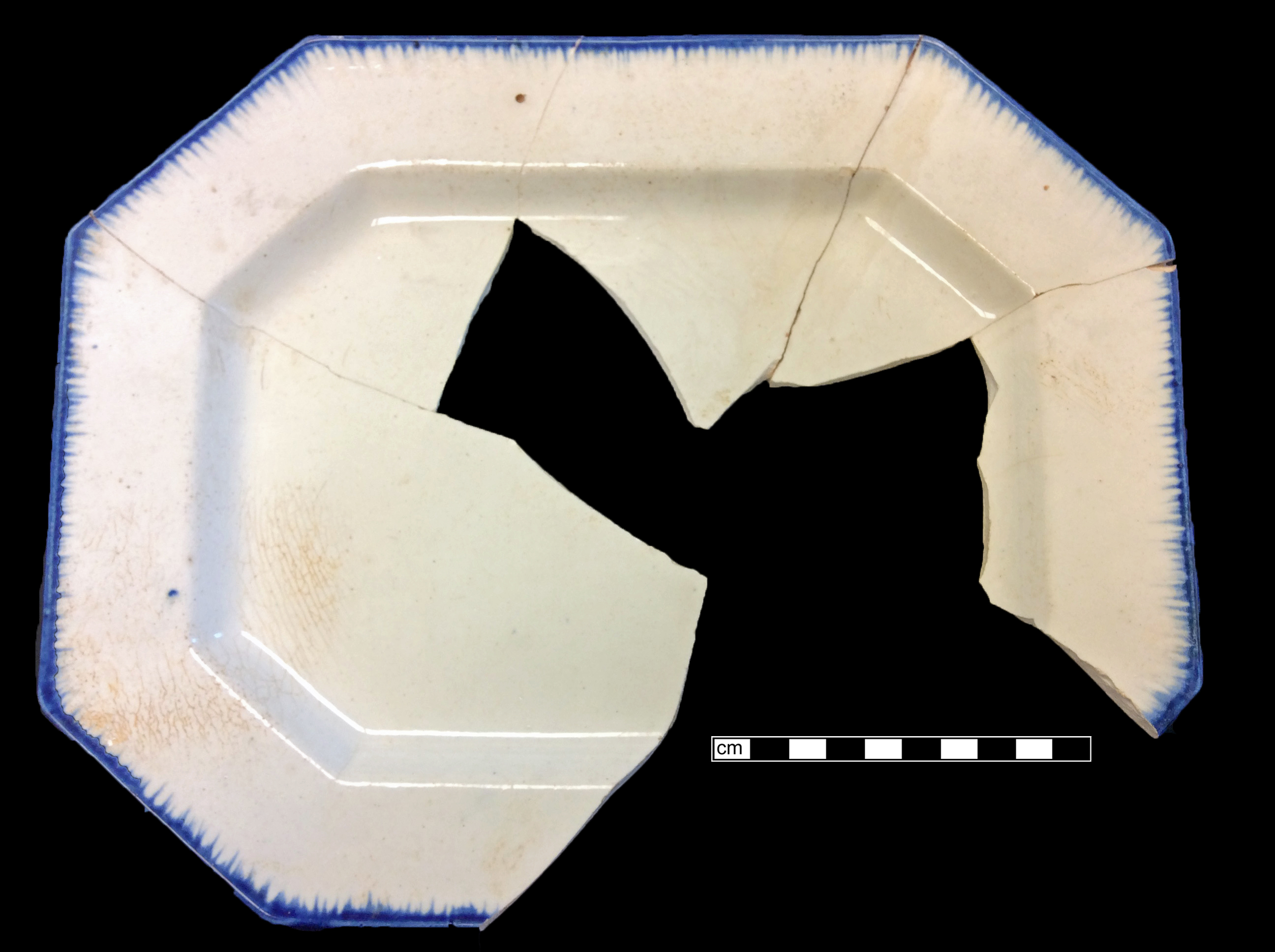 Image of edged earthenware fragment.