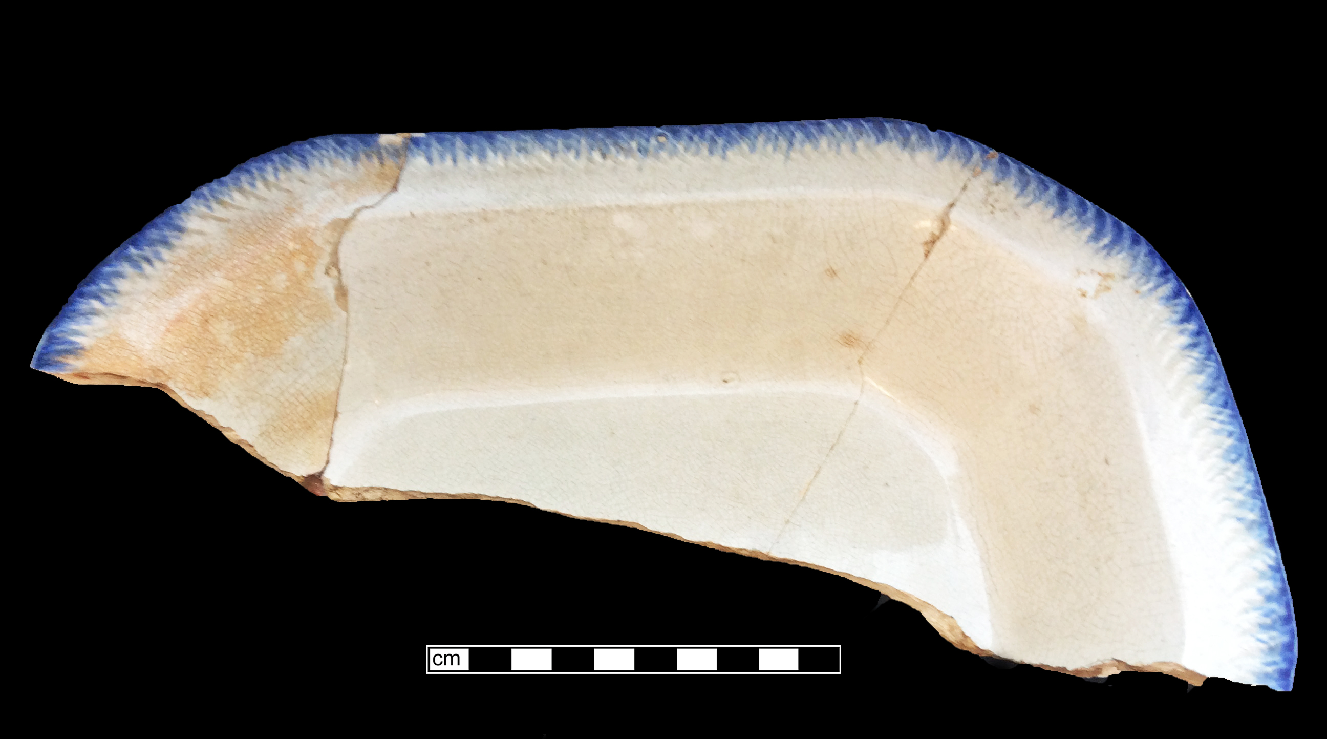 Image of edged earthenware fragment.